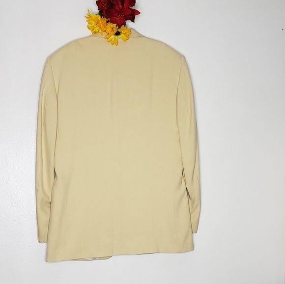 Oscar de la Renta Wool Suit Coat Jacket Cream Luxury Mens Evening Attire Holiday - Picture 6 of 13